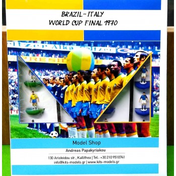 Subbuteo Andrew Table Soccer Brazil Italy 1970 World Cup Final on Classic Hasbro bases